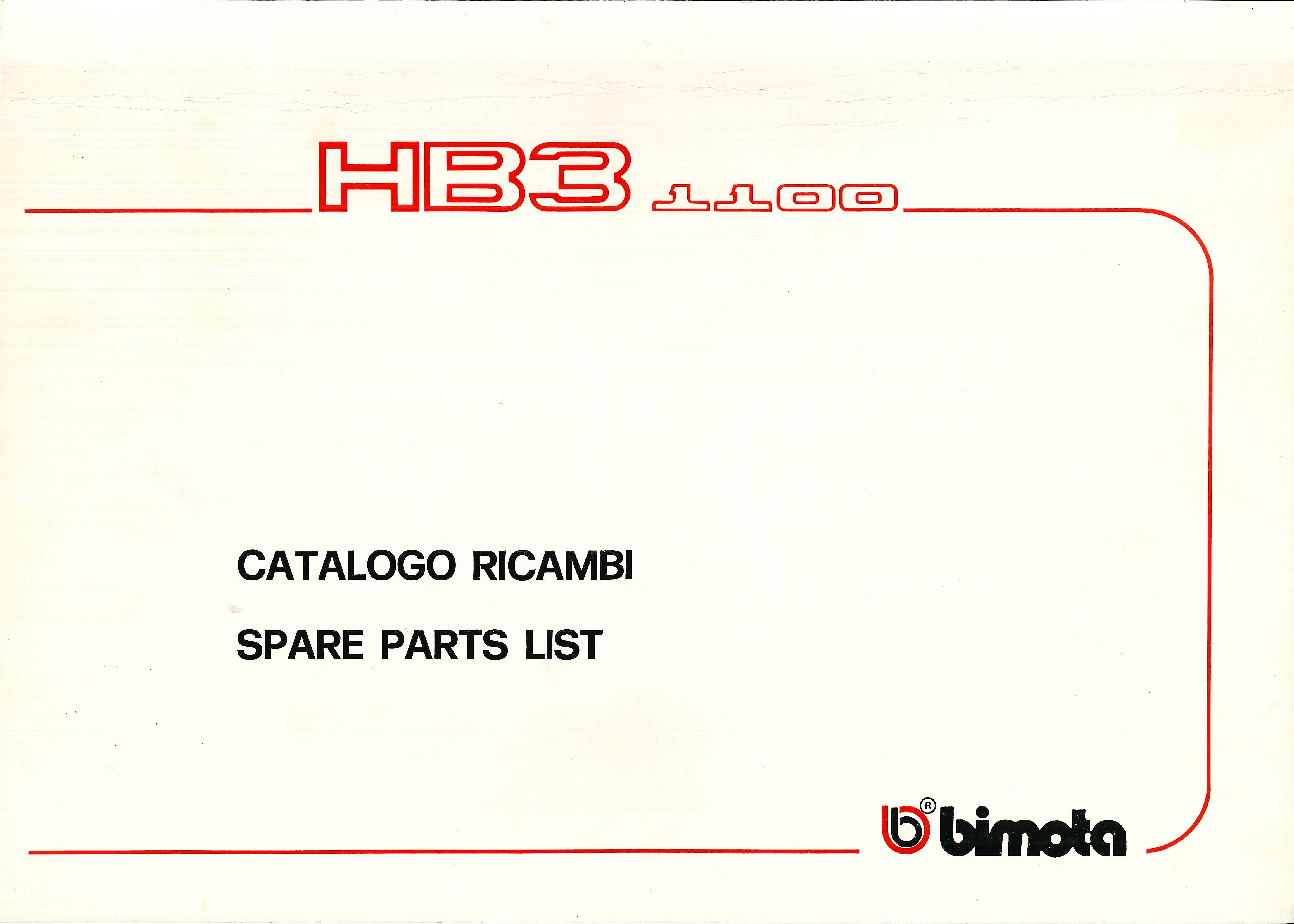 MANUALE RICAMBI BIMOTA HB3 1100
