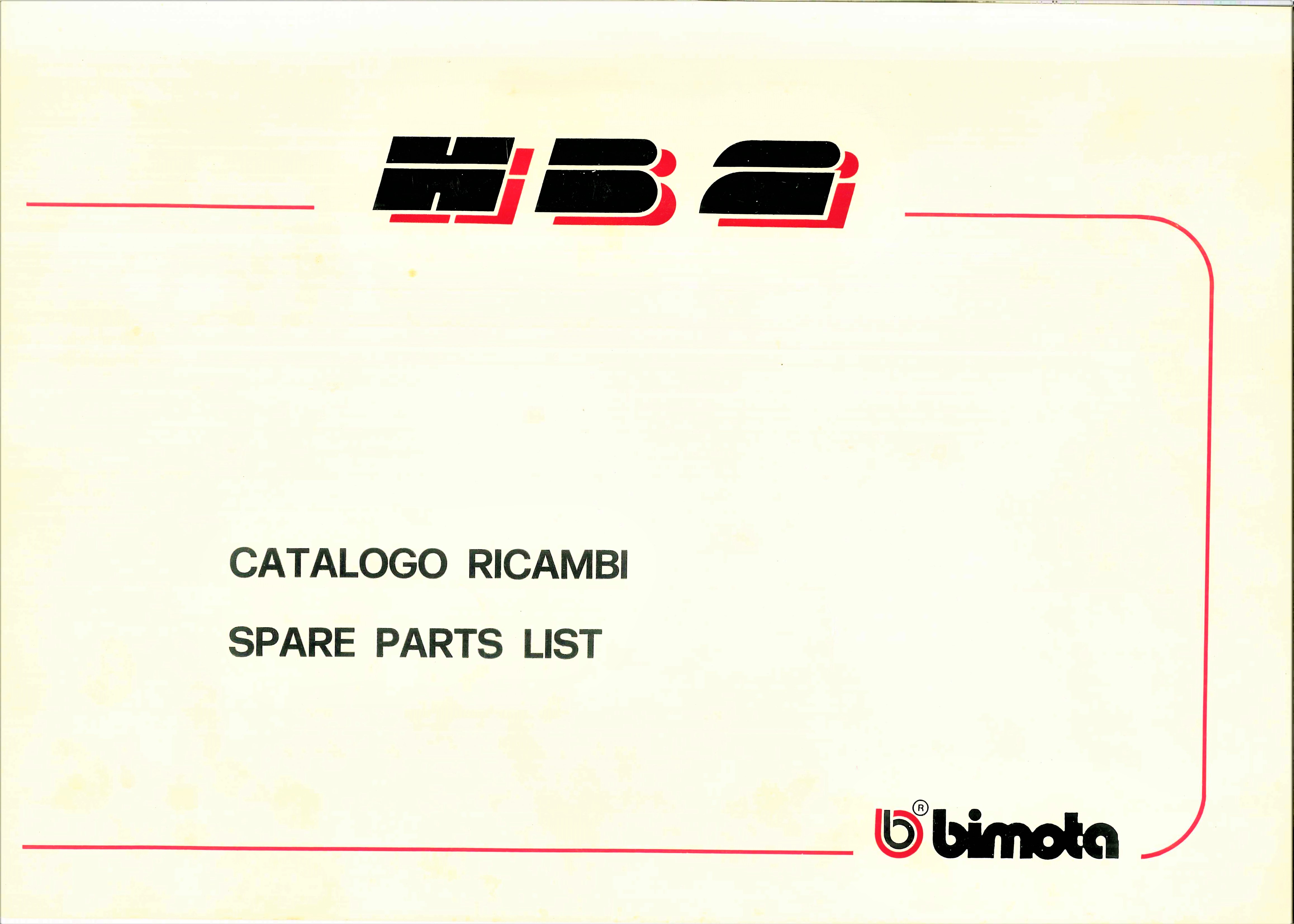 MANUALE RICAMBI BIMOTA HB2 900